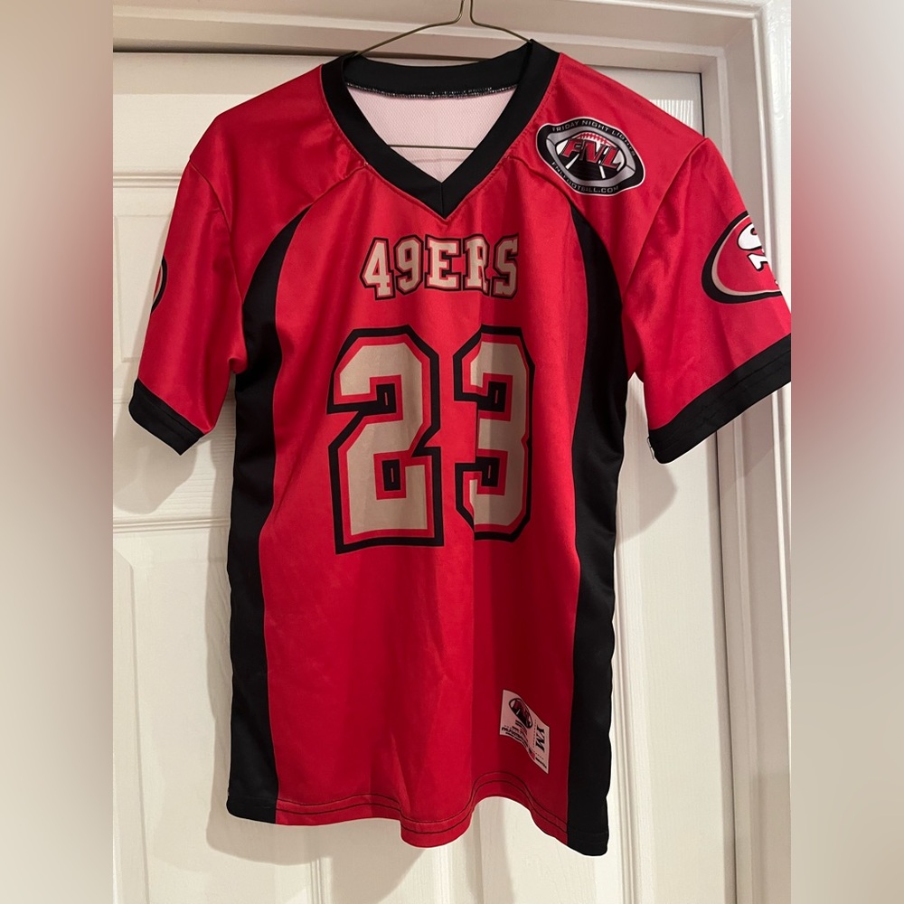 San Francisco 49ers kids youth flag football jersey